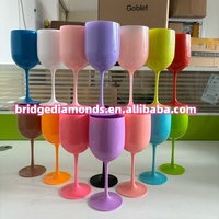 Verre à vin rouge en plastique coloré personnalisé, réutilisable, sans BPA, 16 oz, qualité alimentaire, passe au lave-vaisselle, incassable