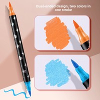 Venta Caliente Nuevo YKEO YK8813 Fabricante Directo Marcador de Doble Punta y Doble Color con Purpurina, Juego de Rotuladores de Punta Suave para Dibujo y Acuarela al por Mayor