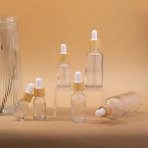 30ml 50ml 100ml runde transparente ätherische Öl Serum Glasflasche ätherische Öl Klarglas flasche mit Tropfer