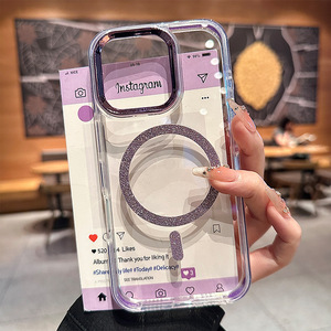 Venta caliente de lujo Bling Glitter a prueba de golpes magnético celular funda para teléfono móvil para <span class=keywords><strong>iPhone</strong></span> 15 16 17 <span class=keywords><strong>Pro</strong></span> <span class=keywords><strong>Max</strong></span> 14 Plus <span class=keywords><strong>13</strong></span> <span class=keywords><strong>12</strong></span> 11 funda - Product Image 5