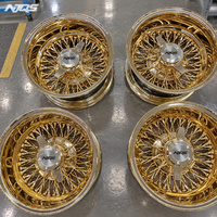 Jantes NJQS All Gold Multi Spoke 13x7 Or Lowrider Wire Wheels