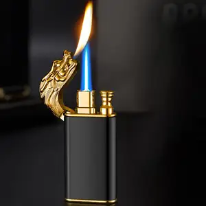 AIRO Neuer heiß verkaufter Drachenkopf Double Fire Lighter Custom Logo Zigaretten anzünder Gas feuerzeug