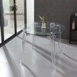 Helder Acryl Ronde Bruiloft Banket Rond Glas Moderne Tafel Eettafel Te Koop