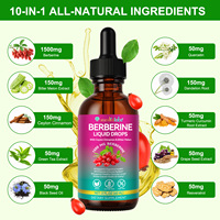 Acentiallabs Gouttes de berbérine végétaliennes Marque privée Cannelle de Ceylan Bio Suppléments liquides de berbérine pour le bien-être