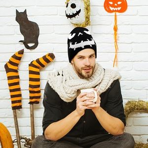 Venta caliente nuevo diseño creativo Halloween Beanie Hat adultos <span class=keywords><strong>calabaza</strong></span> <span class=keywords><strong>cara</strong></span> gorro de punto divertido Acción de Gracias Halloween decoración sombrero - Product Image 6