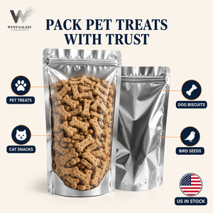 US Stock Wholesale Stand Up Pouch Bulk 15x22+4cm Clear Window Aluminum Foil Resealable Zipper Coffee Nut Food Packaging Custom - Product Image 6