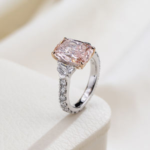 Anillo de oro blanco con diamante rosa cultivado en laboratorio Messi Jewelry MSR-201118K para mujer - Product Image 3