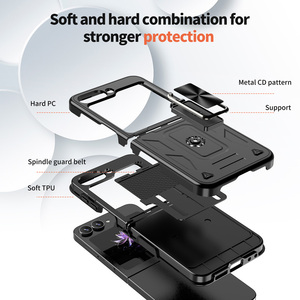 PC dur + ceinture de protection de broche + TPU souple avec feuille de CD en métal + étuis de téléphone à anneau pour <span class=keywords><strong>Samsung</strong></span> <span class=keywords><strong>Z</strong></span> <span class=keywords><strong>Flip</strong></span> - Product Image 3