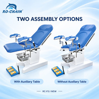 Accessoires standard complets : support pour les jambes, poignée, pédale en acier inoxydable, prise de courant, table de chirurgie gynécologique
