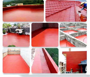 Revêtement imperméable en caoutchouc rouge ZX-HXJ pour les surfaces de toiture et de mur apparentes, réparation des fissures, couche d'adhérence forte, béton - Product Image 2
