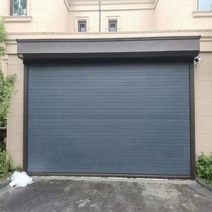 Volet roulant motorisé de luxe en bois de 16x7ft Porte de <span class=keywords><strong>garage</strong></span> moderne Traitement des grains de bois Portes roulantes pour la maison Villa - Product Image 4