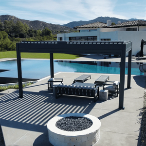 Pergola en aluminium compatible avec <span class=keywords><strong>Alexa</strong></span> et Google, éclairage LED intégré, écrans zippés, respectueux de l'environnement, pour balcon extérieur - Product Image 4