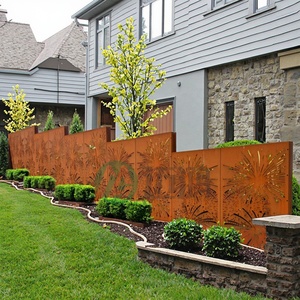 Panneau de clôture de jardin en acier Corten découpé au laser effet patine, <span class=keywords><strong>design</strong></span> rustique australien, treillis de pelouse, écrans d'intimité et séparateur autoportant - Product Image 4