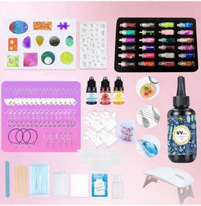 DIY UV <b>Resin</b> Craft <b>Kit</b> Handmade Hand-painted Model Hard Crystal Clear Epoxy Fast Curing Silicone Molds Jewelry Pendants Earrings - Product Image 1