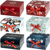 Boîte cadeau personnalisée de luxe avec couvercle et base, impression logo en relief, cadre photo, ruban rouge, emballage de Noël coloré pour bougies