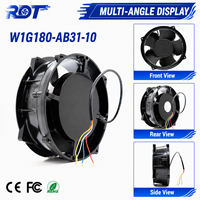 Ventilador Compacto Diagonal de Alta Presión 24V DC EC W1G180-AB31-10 con Rodamiento de Bolas Duradero para Enfriamiento de Gabinetes de Servidor y Circulación de Aire Confiable