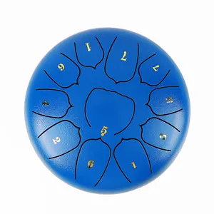 L'usine offre le joli design 10 pouces (25cm) 11 langue bleu D key balmy tambour à langue en acier tambour à langue