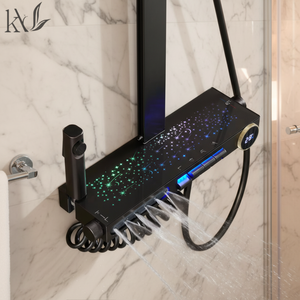 YaKe Smart LED Sterrenhemel Licht Appartement Regen Douche Waterval Pianotoets Digitaal Display Taille Massage Multifunctionele Douche - Product Image 1