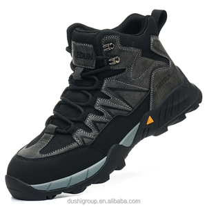 Nouvelles <span class=keywords><strong>bottes</strong></span> <span class=keywords><strong>de</strong></span> sécurité unisexes grises à embout d'acier pour l'extérieur, la randonnée, anti-écrasement, anti-perforation, antistatiques, avec semelle en caoutchouc, pour le travail industriel - Product Image 5