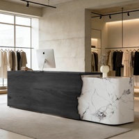 Comptoir de réception peint de style européen pour salon de beauté, bar, magasin de mode de luxe discret et élégant, ou maison de thé