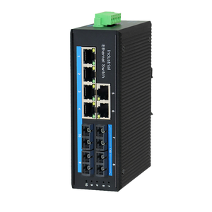Switch industriel Gigabit 4 ports optiques 6 ports Ethernet, transceiver fibre convergente de type rail, non géré, photoconvertisseur - Product Image 2