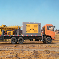 Foreuse de puits d'eau portable montée sur camion, alimentée au diesel, avec pompe, profondeur max. 700 m, diamètre de forage 350 mm, garantie 1 an
