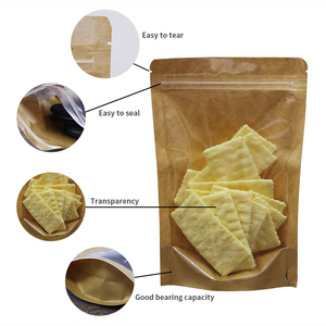 apel de Kraft marrón con cierre de cremallera de plástico Paquete de bolsa Doypack bolsa de pie recerrable loco café bolsa de té - Product Image 5