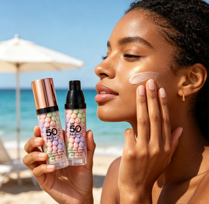 Base de Maquillage Crème Correctrice Minérale Imperméable Personnalisée 3 Couleurs en Gros, Étiquette Privée, Lisse, Protection Solaire SPF 50 +++ et Base de Teint - Product Image 1