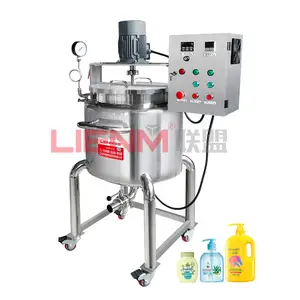 LIENM High Quality Liquid Detergent Hand Sanitizer Mixer 60L Steam Heated Liquid Cosmetic Homogenizing Mixing Machine