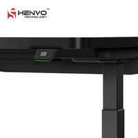 Bureau debout réglable en hauteur en acier pour le bureau à domicile, table ergonomique contemporaine assis-debout avec montage facile