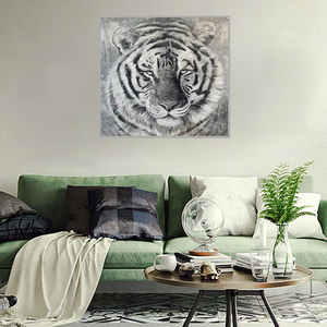Pintura al óleo de <span class=keywords><strong>Tigre</strong></span> con textura 3D grande personalizada, estilo abstracto, pintada a mano sobre <span class=keywords><strong>lienzo</strong></span> para sala de estar, Arte de la pared, decoración, pinturas de animales - Product Image 4