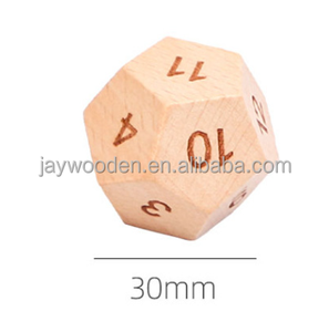 Nhà Máy Biểu Tượng Tùy Chỉnh 12-Sided 30Mm Dnd Trò Chơi Bằng Gỗ Trống Gỗ Câu Chuyện Số Cá Nhân Con Xúc Xắc Đa Diện Xúc Xắc Bộ - Product Image 2