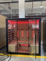 Ruang Sauna Bentuk U untuk 4 Orang dengan Pemanas Spektrum Penuh dan Terapi Cahaya Merah Inframerah Jauh