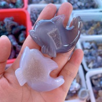 Vente en gros d'ornements et sculptures d'animaux en agate druzy de cristal naturel de haute qualité, artisanat de géodes pour la décoration intérieure de collection