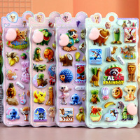 RJ 4PCS Autocollants 3D en relief Happy Buttocks Tung DIY, jouets à presser mignons anti-stress, autocollants animaux à bulles, autocollants décoratifs pour coque de téléphone