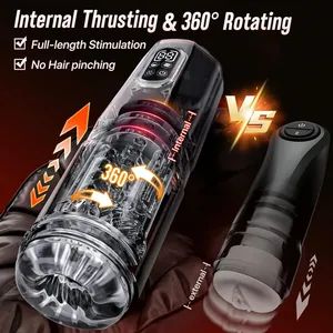 Masturbateur masculin automatique rotatif à 360° avec fonction de léchage, vibromasseur pour pénis, écran LCD, stimulateur télécommandé, jouets sexuels de poche - Product Image 2