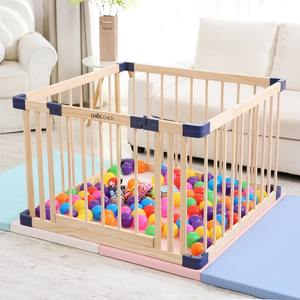 Parc de jeu pliable en bois pour bébés et tout-petits, barrière de sécurité intérieure et extérieure, enclos portable pour aire de jeux pour enfants - Product Image 2