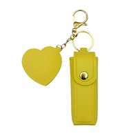Étui de protection en PVC pour rouge à lèvres miroir, style japonais et coréen, couleur macaron, portable, motif enveloppe rouge, mignon, avec porte-clés, modèle automne 2026