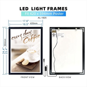 Marcos para Pósteres <span class=keywords><strong>de</strong></span> Películas LED, Marco para Cuadros <span class=keywords><strong>de</strong></span> 16" X 24", Marco a Presión <span class=keywords><strong>de</strong></span> Aluminio para Exhibición Publicitaria y Marco Acrílico para Póster <span class=keywords><strong>de</strong></span> Pared - Product Image 3