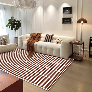Tapis rayé noir et <span class=keywords><strong>blanc</strong></span> moderne, décoration minimaliste, tapis court en <span class=keywords><strong>velours</strong></span> pour chambre à coucher, salon, vestiaire, tapis de sol antidérapant - Product Image 3