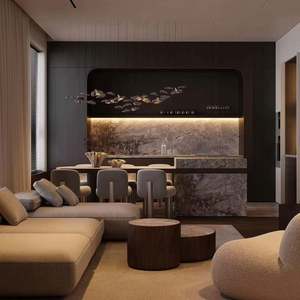 Mueble de Cocina Modular Ecológico de Alta Gama Personalizado, Isla de Cocina, Construcción de Madera Maciza, Diseño Moderno, Panel de Mármol Artificial - Product Image 1