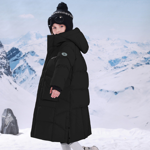 Vêtements pour enfants en direct d'usine, vêtements d'extérieur coupe-vent, long manteau d'hiver pour adolescents, garçons et filles, veste chaude pour enfants pour l'extérieur - Product Image 5