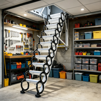 Échelle rétractable électrique de haute qualité, escalier pliant automatique pour accès au loft intérieur