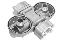 Adaptor Filter Bahan Bakar Aluminium Dual CFD-150 Aliran Tinggi 150 LPM untuk Sistem Transfer Diesel Industri Penyerap Air Redundansi