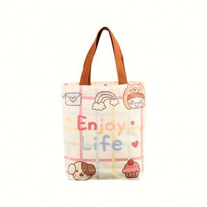 Design Custom Large Canvas Tote Bag with Pocket and Zipper Custom Printed Logo and Own Design for Supermarket Use - Product Image 1