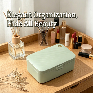 Portable Mint Green Jewelry Box Lightweight Plastic Storage Case for Travel Mini Portable Compartment Dustproof Travel Jewelry - Product Image 3