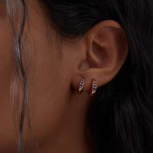 Aretes de Aro CANNER Modernos y Vintage con Circonitas de Colores, Plata de Ley 925, Joyería Chapada en Oro de 18K, 10mm, para Mujer - Product Image 3