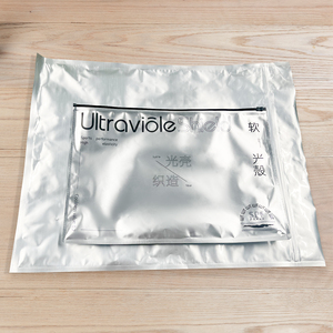 Custom Aluminum Foil Zipper Garment <strong>Bags</strong> Packaging <strong>Glossy</strong> Finished Plastic Clothing Silver Metallic Zip Lock <strong>Bags</strong> - Product Image 3
