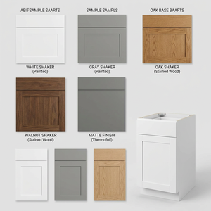 Armoire de cuisine moderne blanche de style <span class=keywords><strong>Shaker</strong></span> à assembler soi-même avec option îlot central - Product Image 5