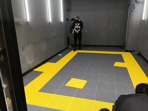 Revêtement de sol en plastique antidérapant/carreaux de sol amovibles en pvc à emboîtement pour garage, adapté au magasin de lavage de voiture - Product Image 5